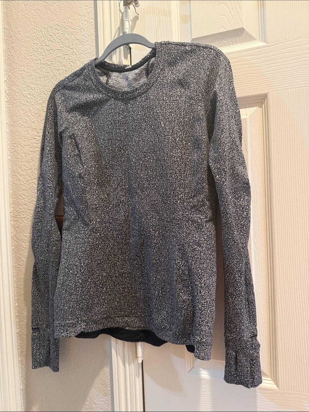 Lululemon Rulu long sleeve Heathered Knit Top in Charcoal Gray
